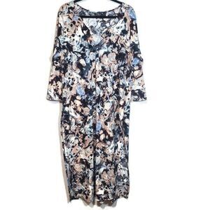 Women With Control by Renee Large Maxi length Split side Tunic Dress Abstract L